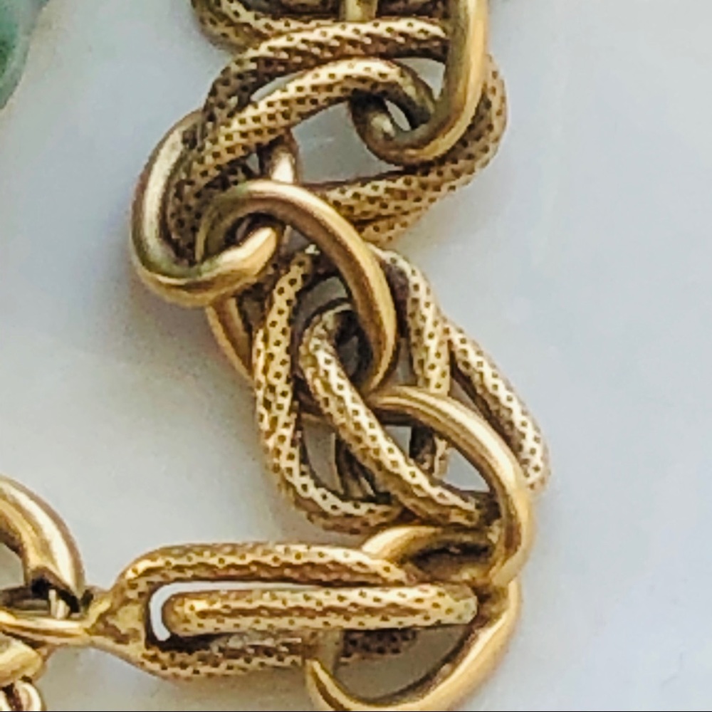 18K Matte Gold Cable Link Bracelet 8.5 inches - Picture 2 of 16